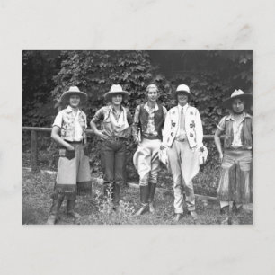 Fünf Frauen auf der dude ranch Postkarte