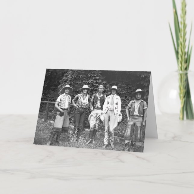 Fünf Frauen auf der Ranch des Typs Karte (Vorderseite)