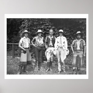 Fünf Frauen auf der Ranch des Typs Poster