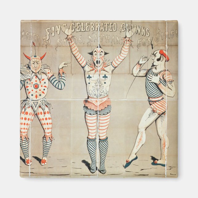 Fünf gefeierte Clowns an Sandstränden Magnet (Vorne)