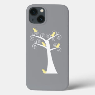 Fünf gelbe Vögel in einem Baum Süße Natur iPhone 13 Hülle