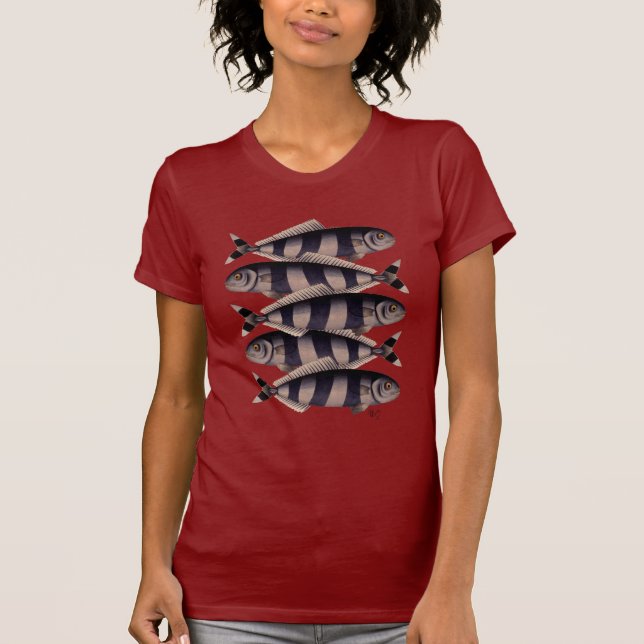 Fünf gestreifte Fische T-Shirt (Vorderseite)