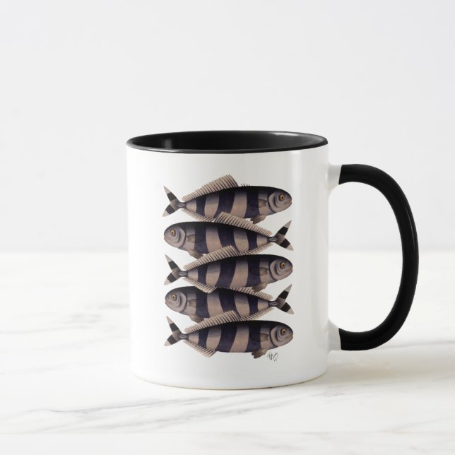 Fünf gestreifte Fische Tasse (Rechts)