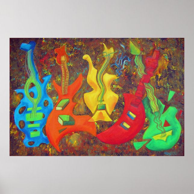 FÜNF GITAREN POSTER (Vorne)
