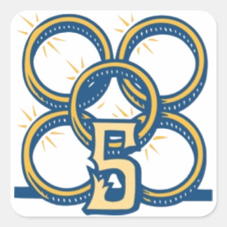 Fünf Gold Rings! Quadratischer Aufkleber