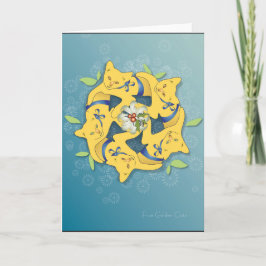 Fünf goldene Katzen... Feiertage Feiertagskarte