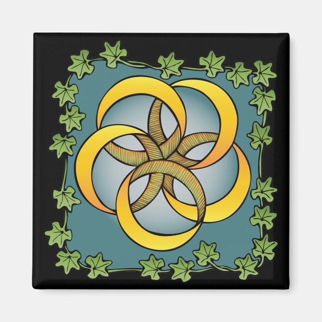 Fünf goldene Ringe Magnet (Vorne)