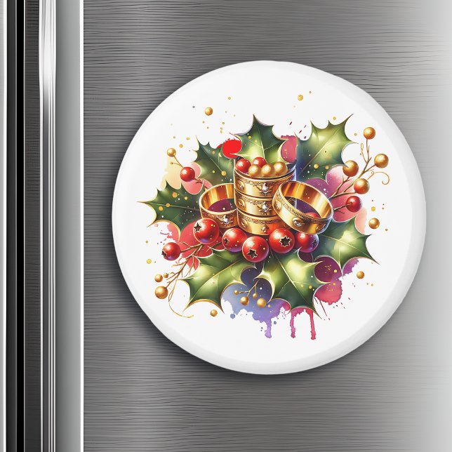 Fünf goldene Ringe | Zwölf Tage Weihnachten Magnet (Von Creator hochgeladen)