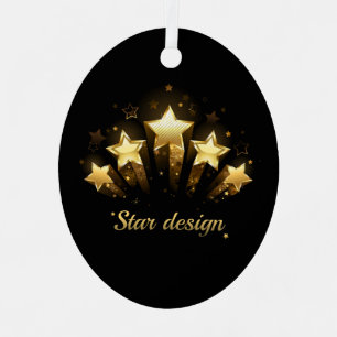 Fünf goldene Sterne auf schwarz Ornament Aus Metall