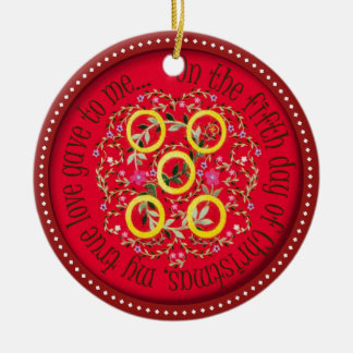 Fünf Goldringe Keramik Ornament