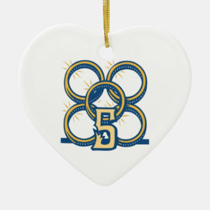 Fünf Goldringe! Keramik Ornament