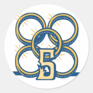 Fünf Goldringe! Runder Aufkleber