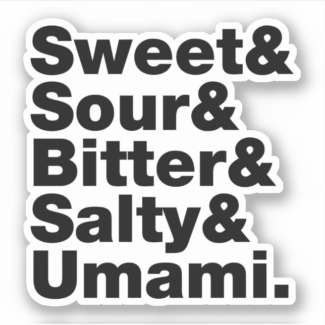 Fünf Grundgeschmacksrichtungen Aufkleber (Vorderseite)