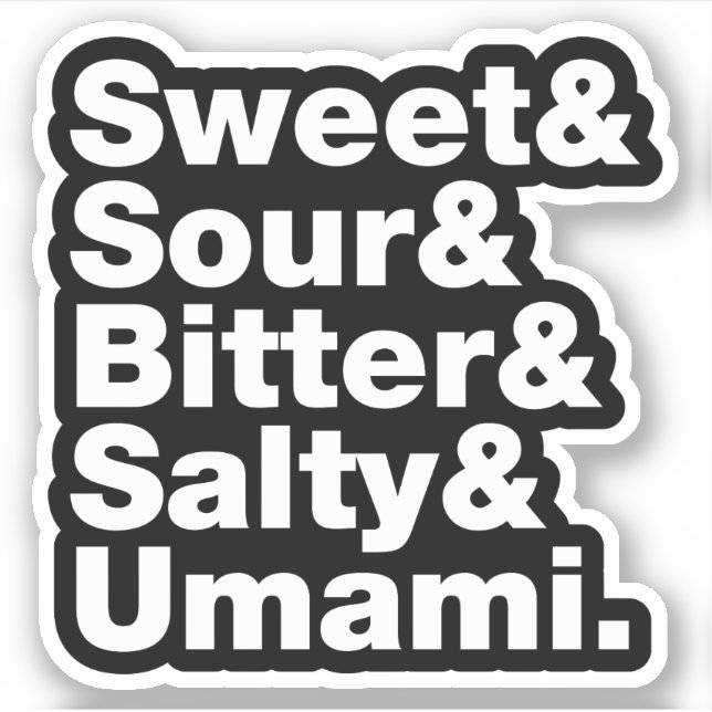 Fünf Grundgeschmacksrichtungen Aufkleber (Vorderseite)