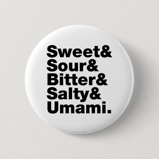 Fünf Grundgeschmacksrichtungen Button (Vorderseite)