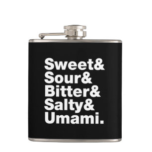 Fünf Grundgeschmacksrichtungen Flachmann