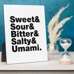 Fünf Grundgeschmacksrichtungen Fotoplatte