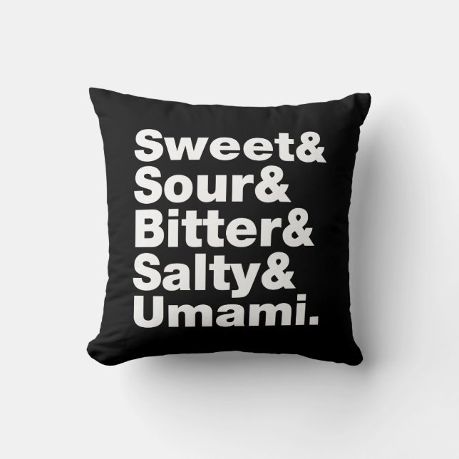 Fünf Grundgeschmacksrichtungen Kissen (Vorderseite)