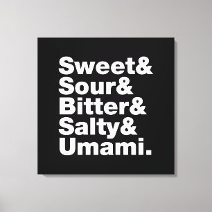 Fünf Grundgeschmacksrichtungen Leinwanddruck