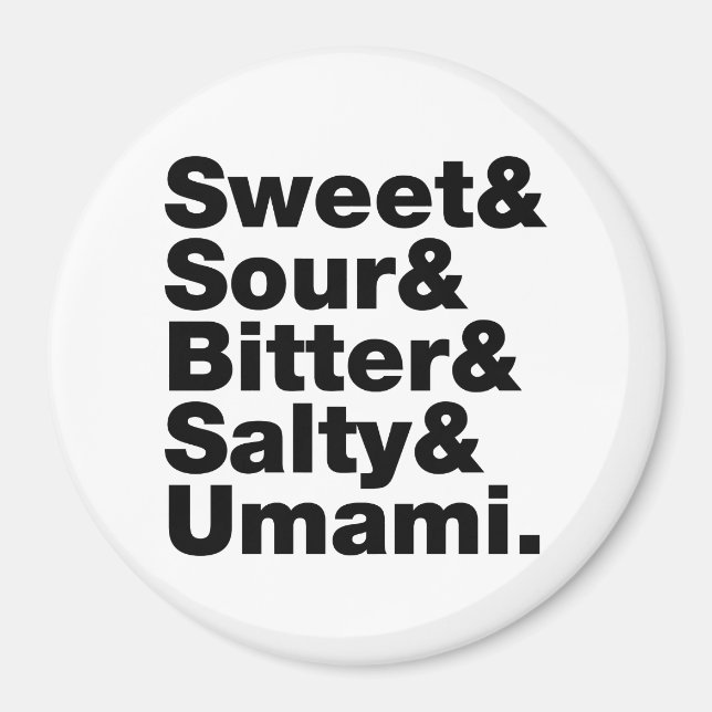 Fünf Grundgeschmacksrichtungen Magnet (Vorne)