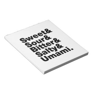 Fünf Grundgeschmacksrichtungen Notizblock
