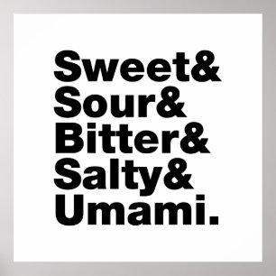 Fünf Grundgeschmacksrichtungen Poster