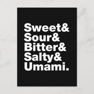 Fünf Grundgeschmacksrichtungen Postkarte