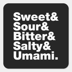 Fünf Grundgeschmacksrichtungen Quadratischer Aufkleber