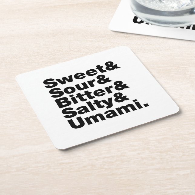 Fünf Grundgeschmacksrichtungen Rechteckiger Pappuntersetzer (angewinkelt)