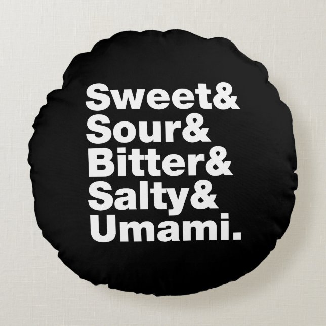 Fünf Grundgeschmacksrichtungen Rundes Kissen (Vorderseite)