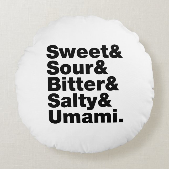 Fünf Grundgeschmacksrichtungen Rundes Kissen (Vorderseite)
