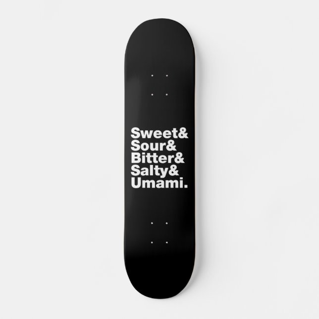 Fünf Grundgeschmacksrichtungen Skateboard (Vorderseite)