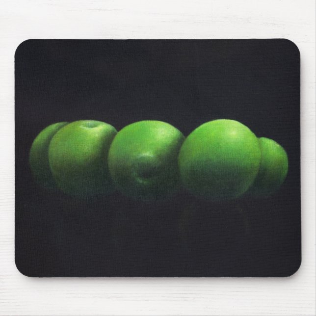 Fünf grüne Äpfel Mousepad (Vorne)