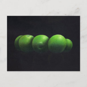 Fünf grüne Äpfel Postkarte