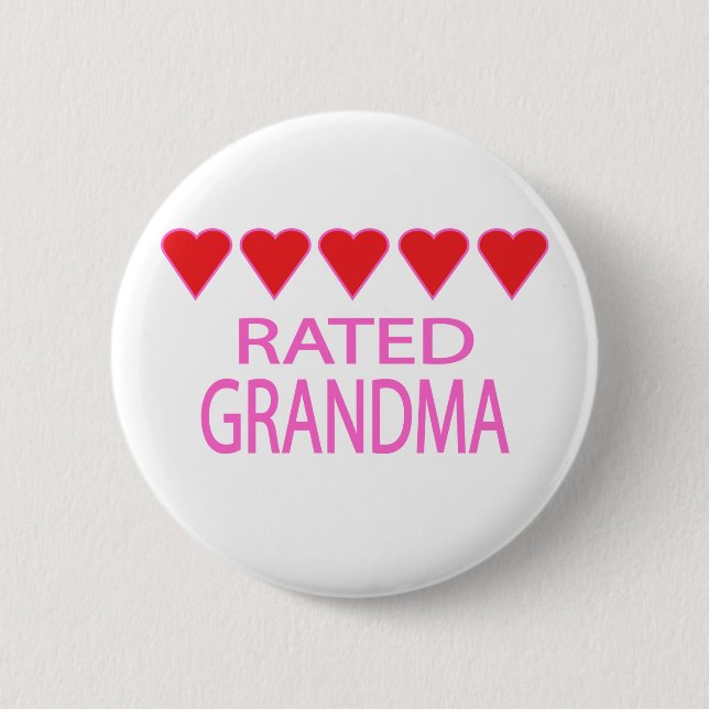Fünf Herz Oma Button (Vorderseite)