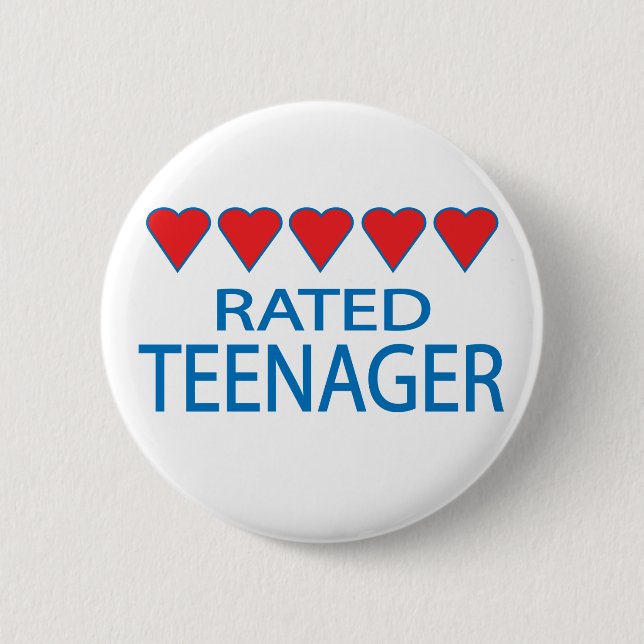 Fünf-Herz-Teenager Button (Vorderseite)