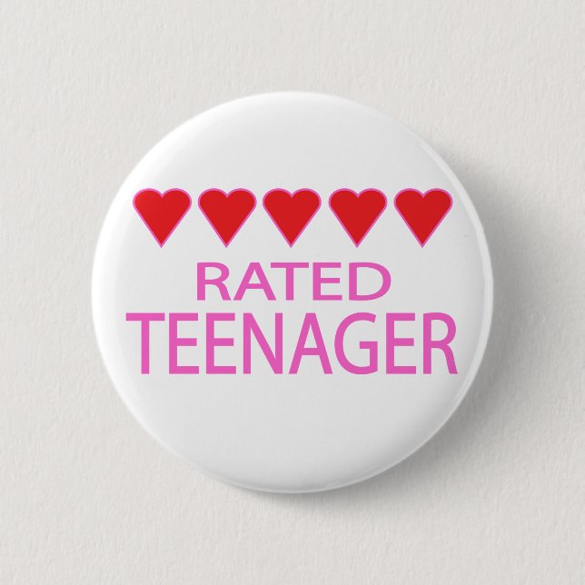 Fünf-Herz-Teenager Button (Vorderseite)