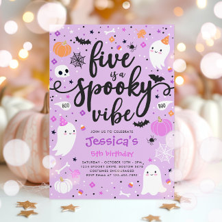 Fünf ist ein Spook Vibe Halloween Ghost Geburtstag Einladung