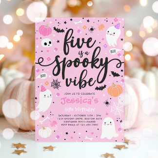 Fünf ist ein Spook Vibe Halloween Ghost Geburtstag Einladung