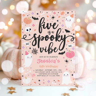 Fünf ist ein Spook Vibe Halloween Ghost Geburtstag Einladung