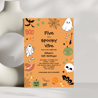 Fünf ist ein Spooky Vibe Halloween 5. Geburtstag Einladung
