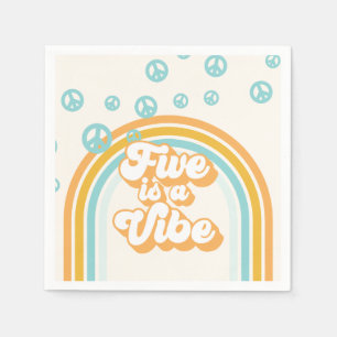 Fünf ist ein Vibe Retro Boy 5. Geburtstag Serviette
