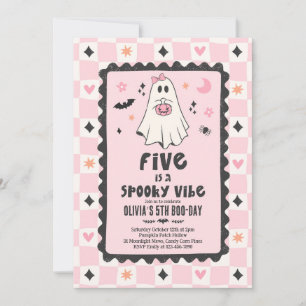 Fünf ist eine gruselige Stimmung Halloween-Geist 5 Einladung