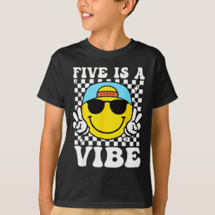Fünf ist eine Stimmung 5. Geburtstag Groovy Jungen T-Shirt