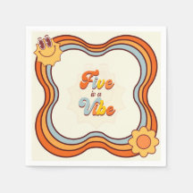 Fünf ist eine Stimmung Retro 70er Regenbogen 5. Ge