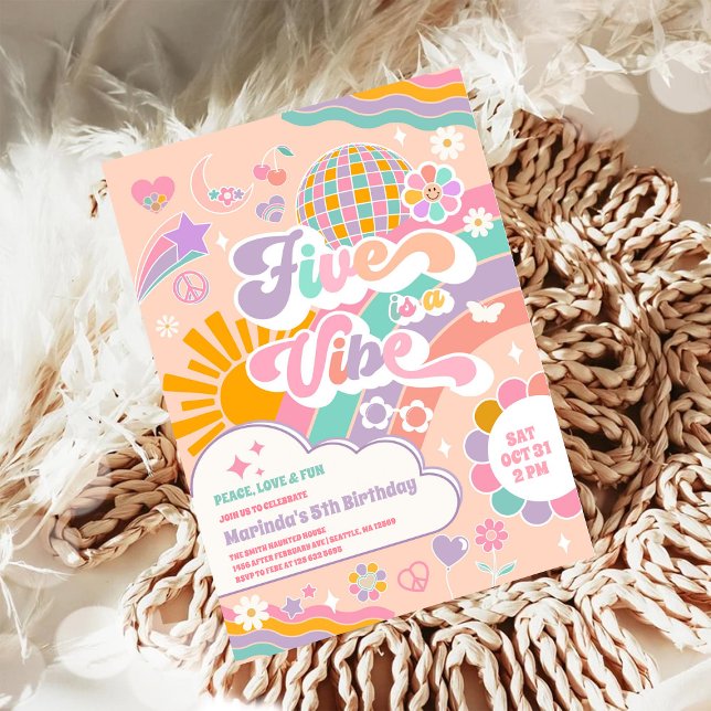 Fünf ist eine Stimmung Sonnen Regenbogen Disco 5.  Einladung (Von Creator hochgeladen)