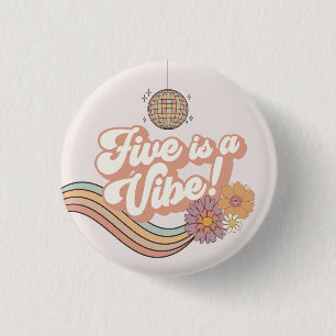 Fünf ist eine Vibe 5. Geburtstagsparty Button