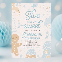 Fünf ist so süß Junge Weihnachtskeks Geburtstag Pa Einladung