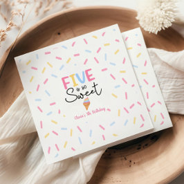 Fünf ist so süße Eiscreme 5. Geburtstagsparty Serviette