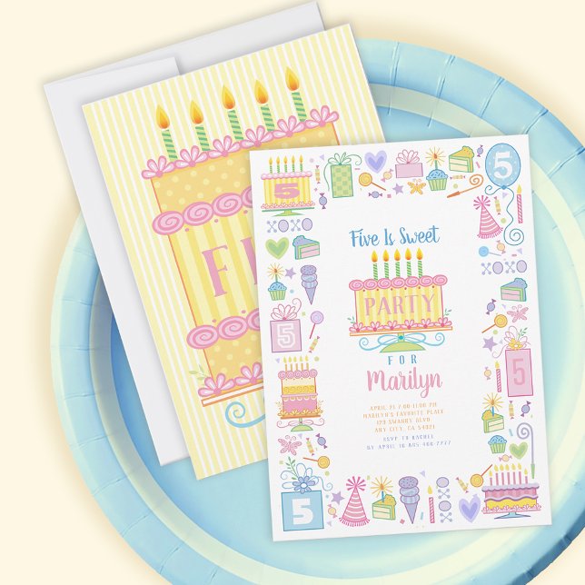 Fünf ist süß 5. Geburtstag Einladung (Von Creator hochgeladen)